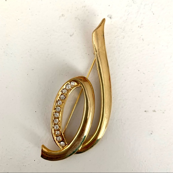 Fancy abstract vintage swoop brooch, EUC - Picture 2 of 6